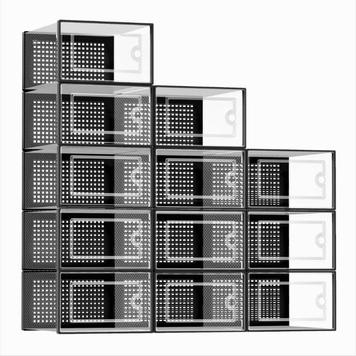 Kuject clear stackable shoe storage boxes, 12-pack